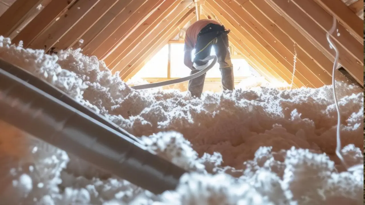 Soufflage de laine minérale pour isolation de combles